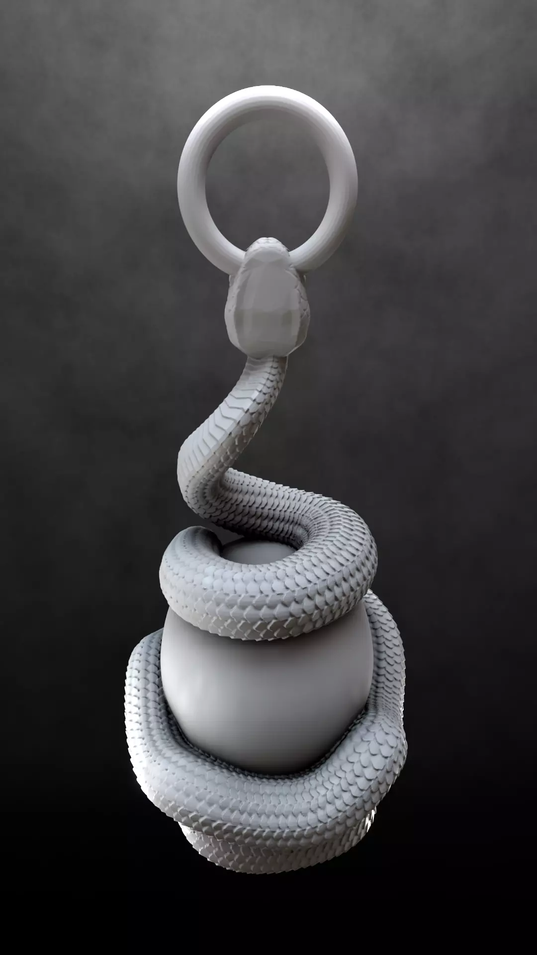 Skull Snake Charm sculpt 3d print 3D print model_23