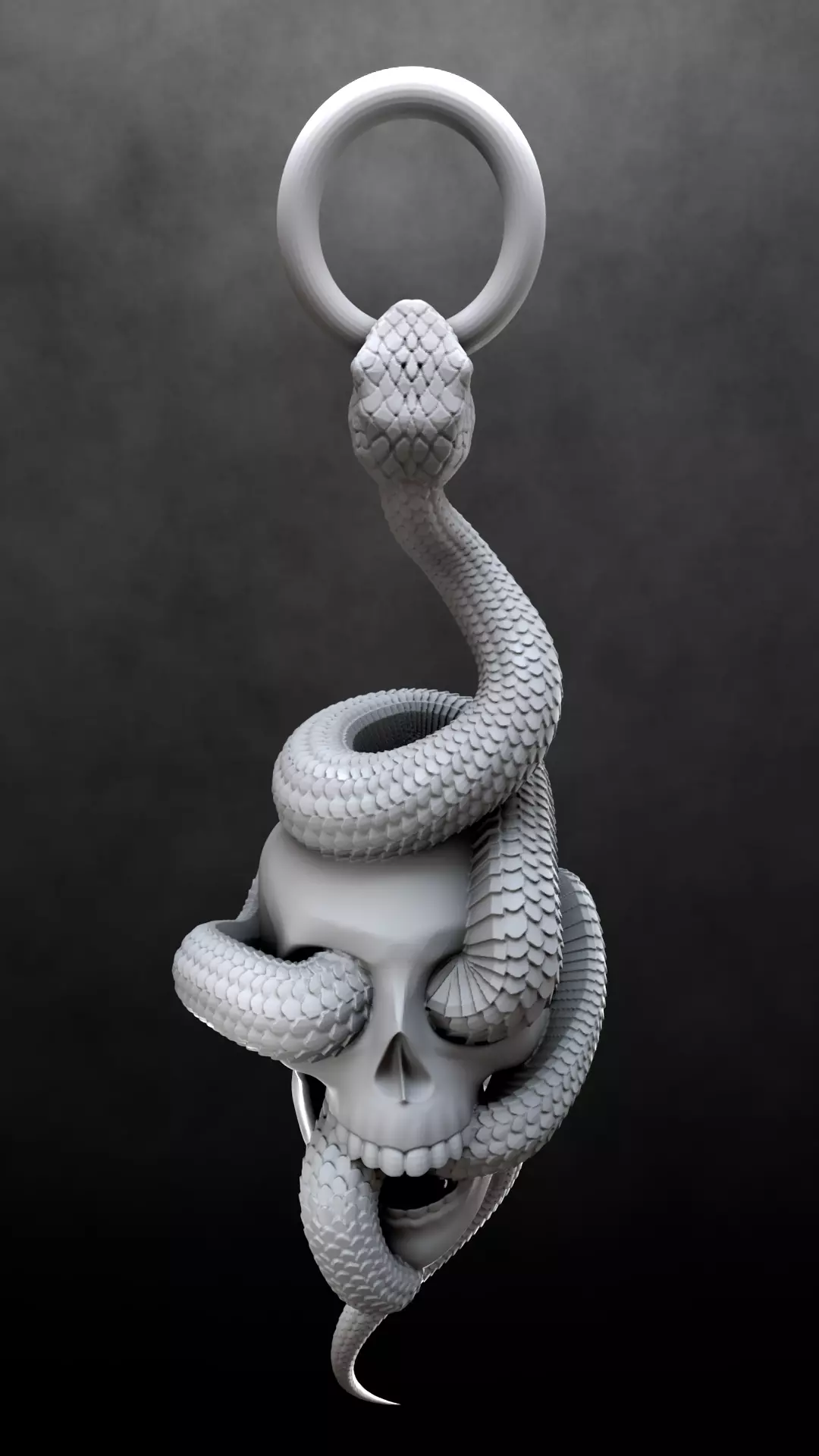 Skull Snake Charm sculpt 3d print 3D print model_18