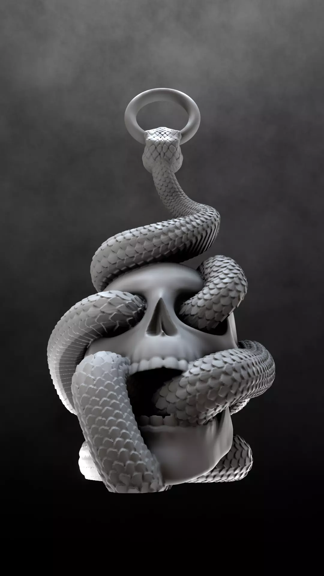 Skull Snake Charm sculpt 3d print 3D print model_25