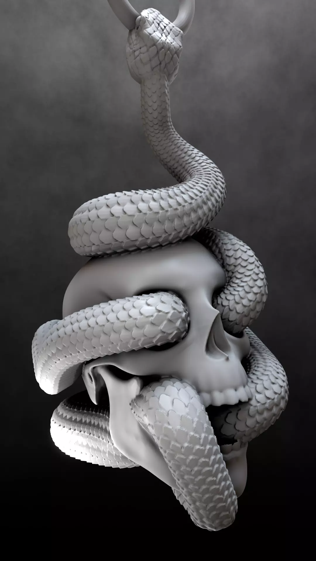 Skull Snake Charm sculpt 3d print 3D print model_20