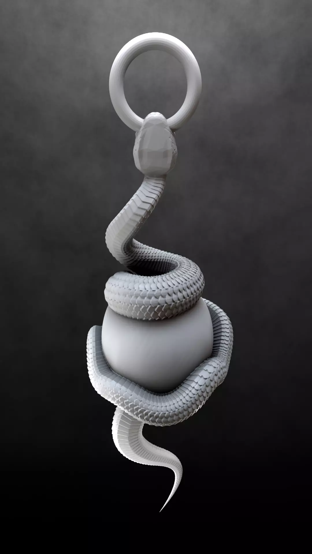 Skull Snake Charm sculpt 3d print 3D print model_10