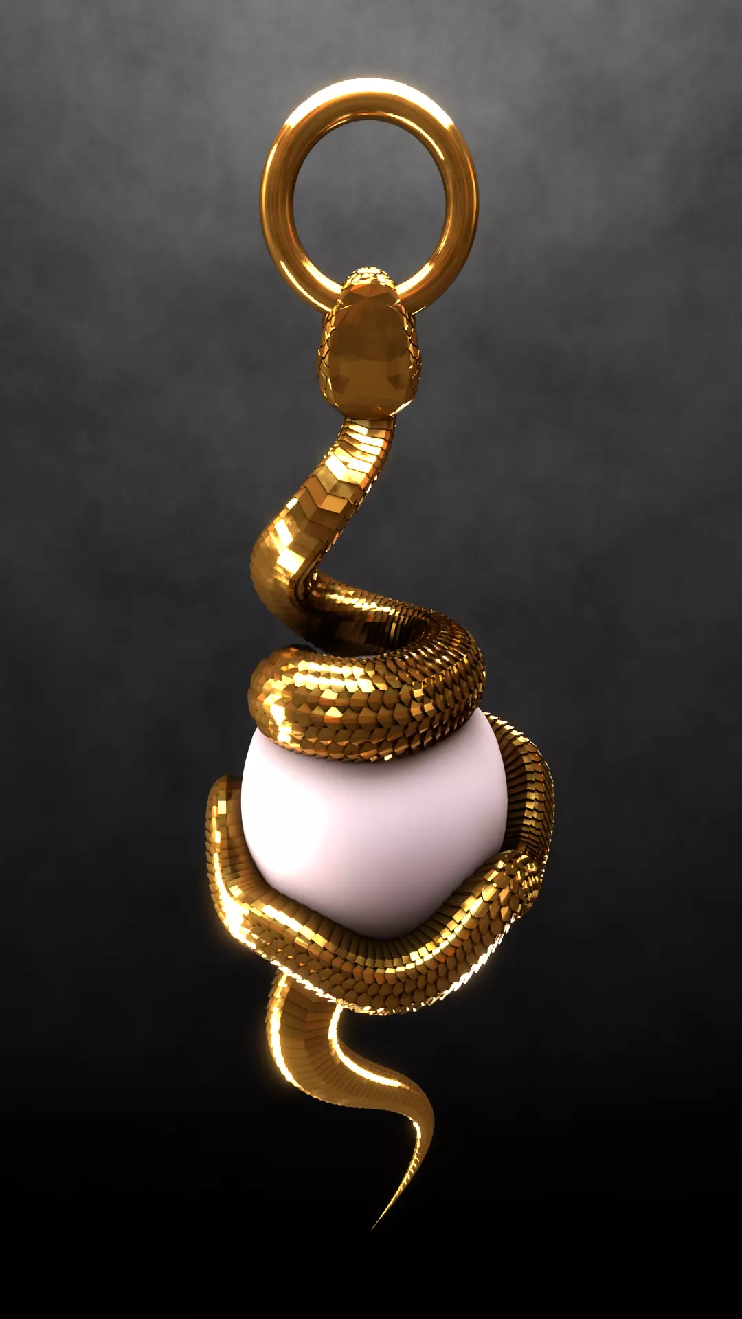 Skull Snake Charm sculpt 3d print 3D print model_9