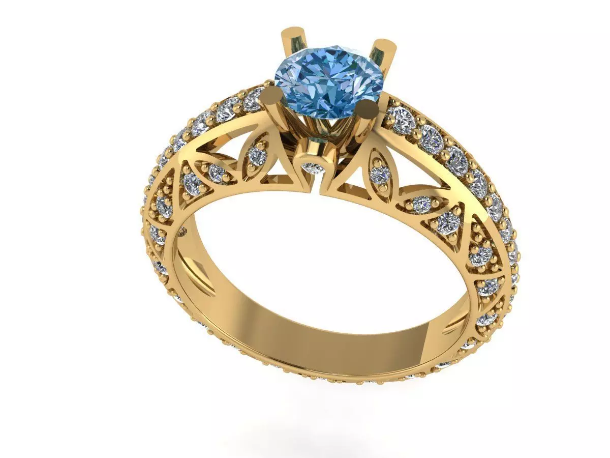 Diamond Ring-Weeding Ring-3D print models 3D print model_0