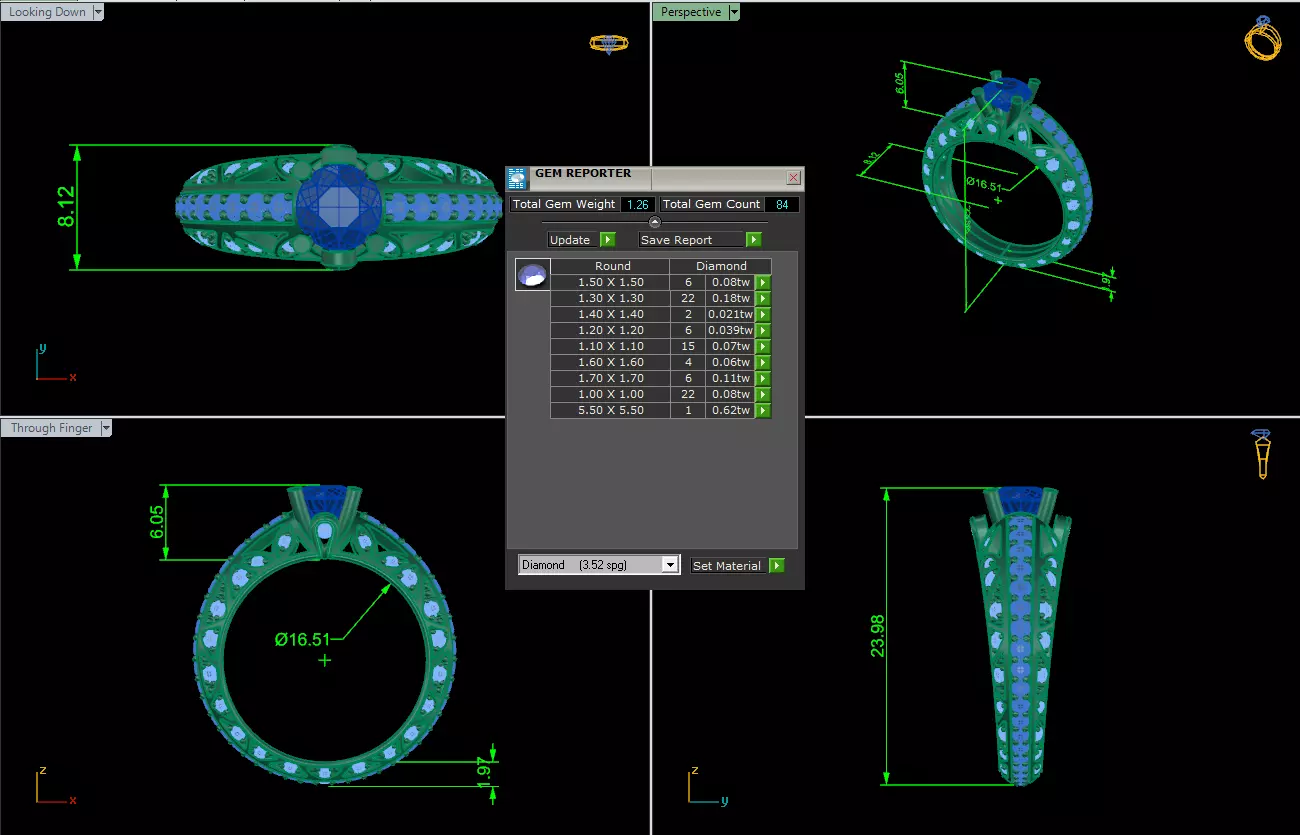 Diamond Ring-Weeding Ring-3D print models 3D print model_3