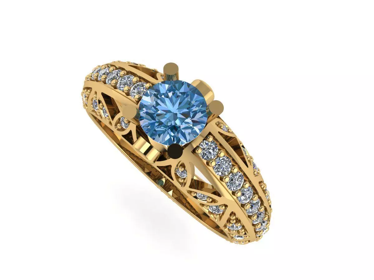 Diamond Ring-Weeding Ring-3D print models 3D print model_1