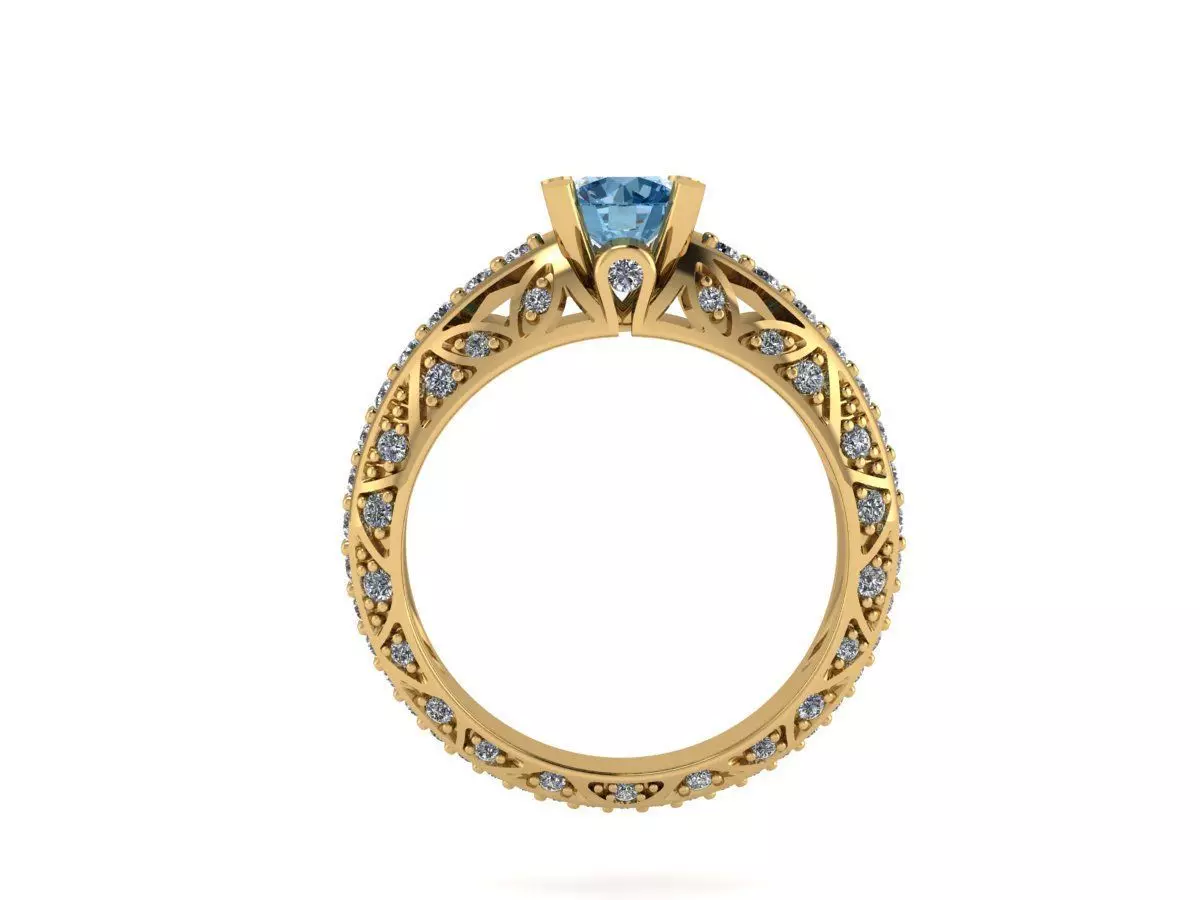 Diamond Ring-Weeding Ring-3D print models 3D print model_2