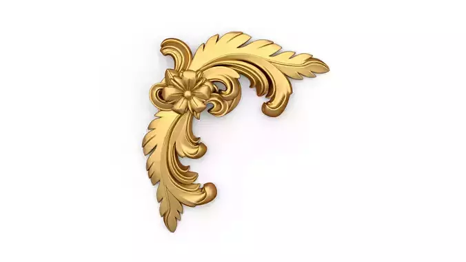 Classic carved corner decor ornament cnc 3d printing stl 10