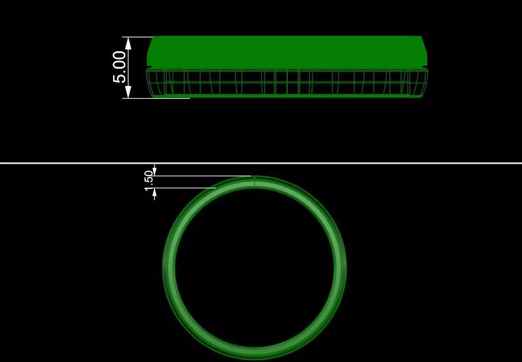 Wedding band ring with tread texture and central groove line 3D print model_18
