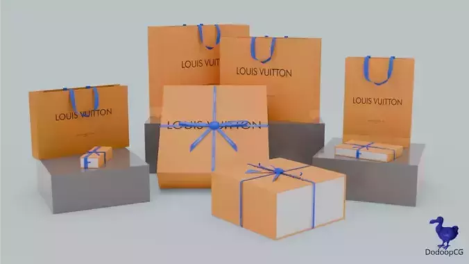 Louis Vuitton Shopping Bag - Luxury 3D Packaging Model Low-poly 3D model Louis Vuitton Shopping Bag - Luxury 3D Packaging Model Low-poly 3D model