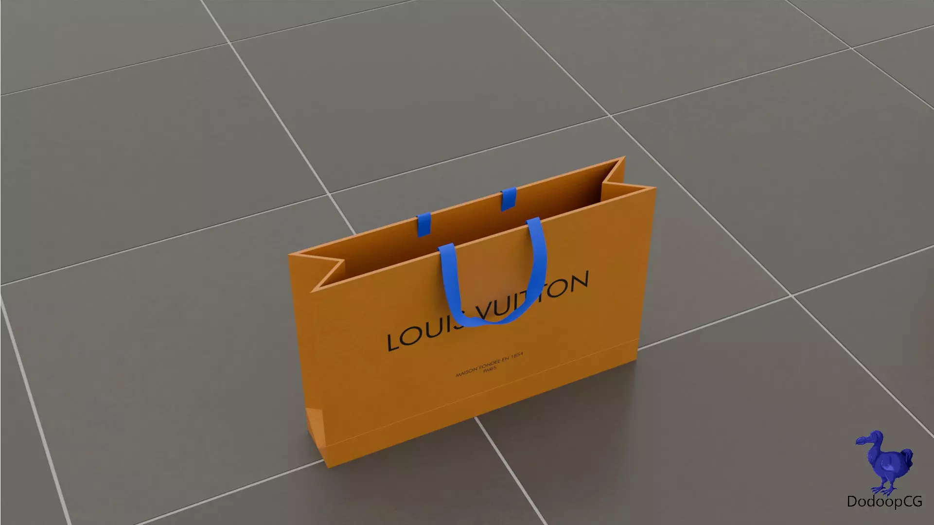 Louis Vuitton Shopping Bag - Luxury 3D Packaging Model Low-poly 3D model_14
