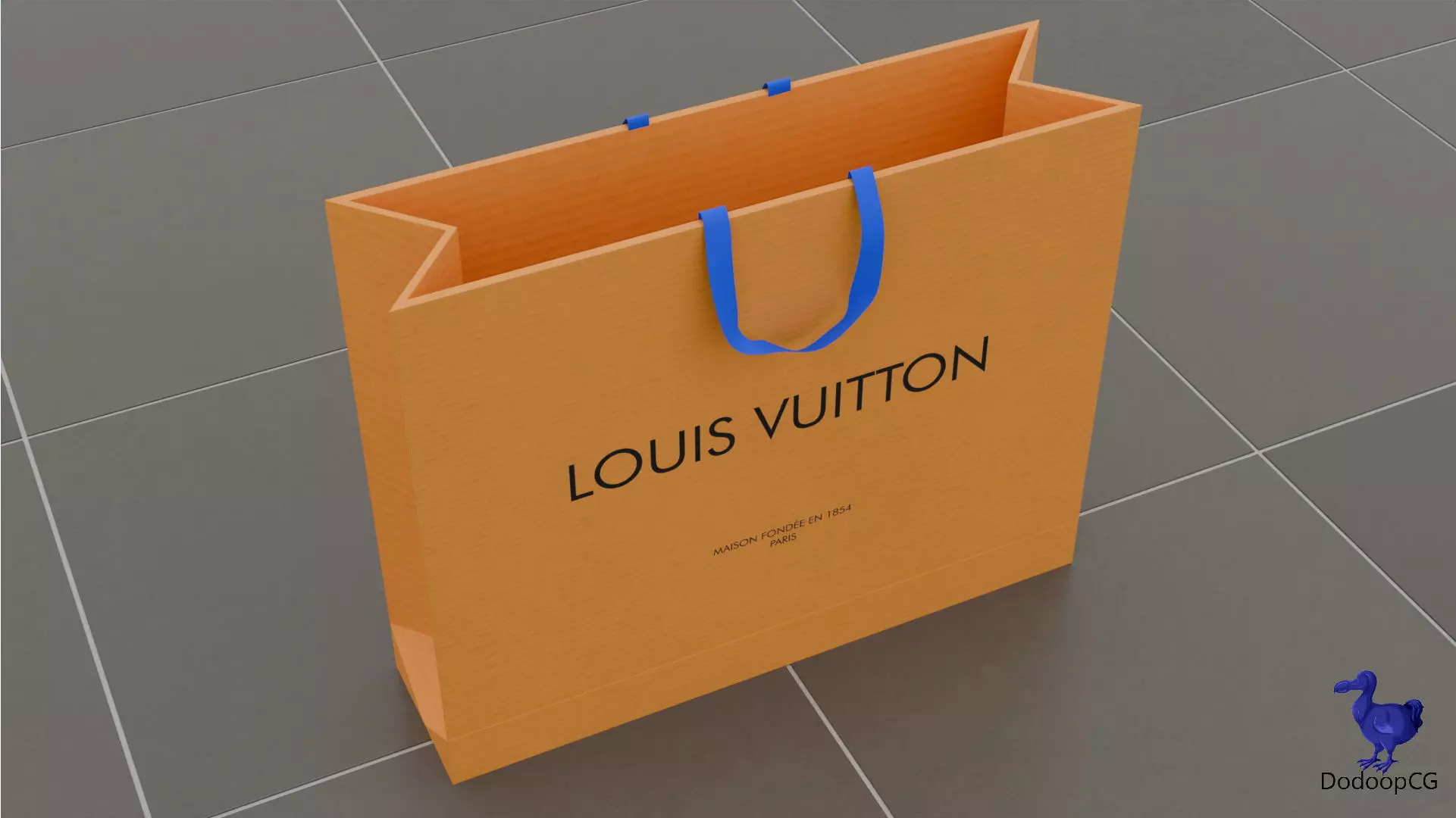 Louis Vuitton Shopping Bag - Luxury 3D Packaging Model Low-poly 3D model_25