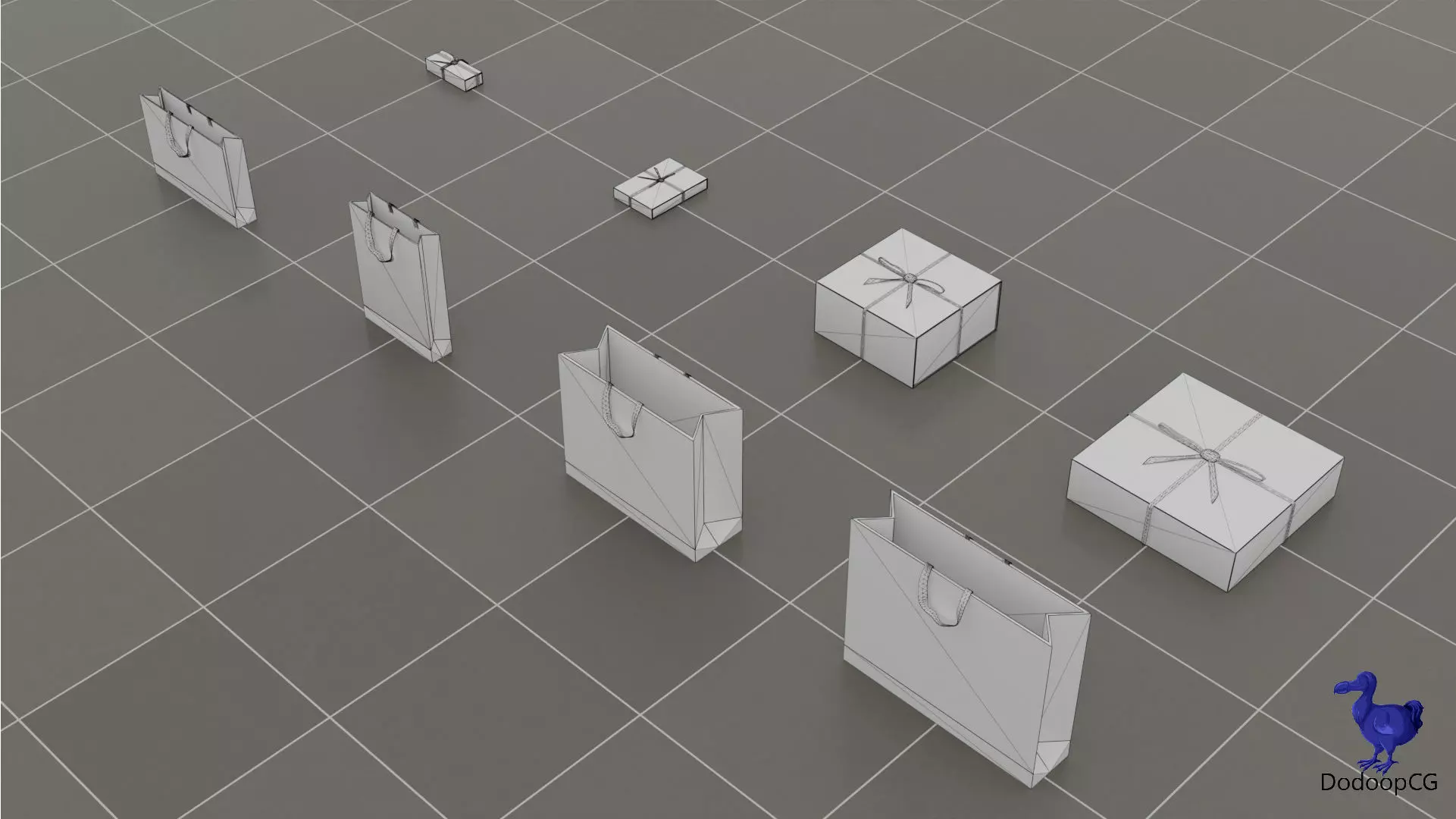 Louis Vuitton Shopping Bag - Luxury 3D Packaging Model Low-poly 3D model_7
