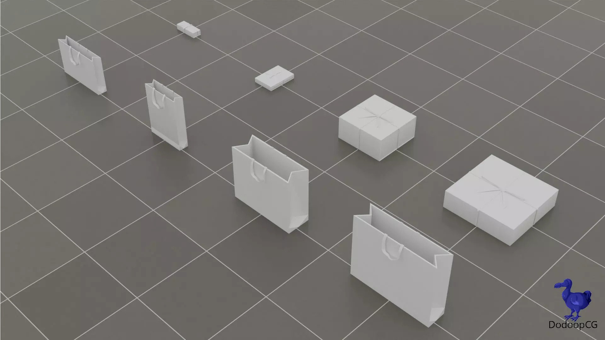 Louis Vuitton Shopping Bag - Luxury 3D Packaging Model Low-poly 3D model_6