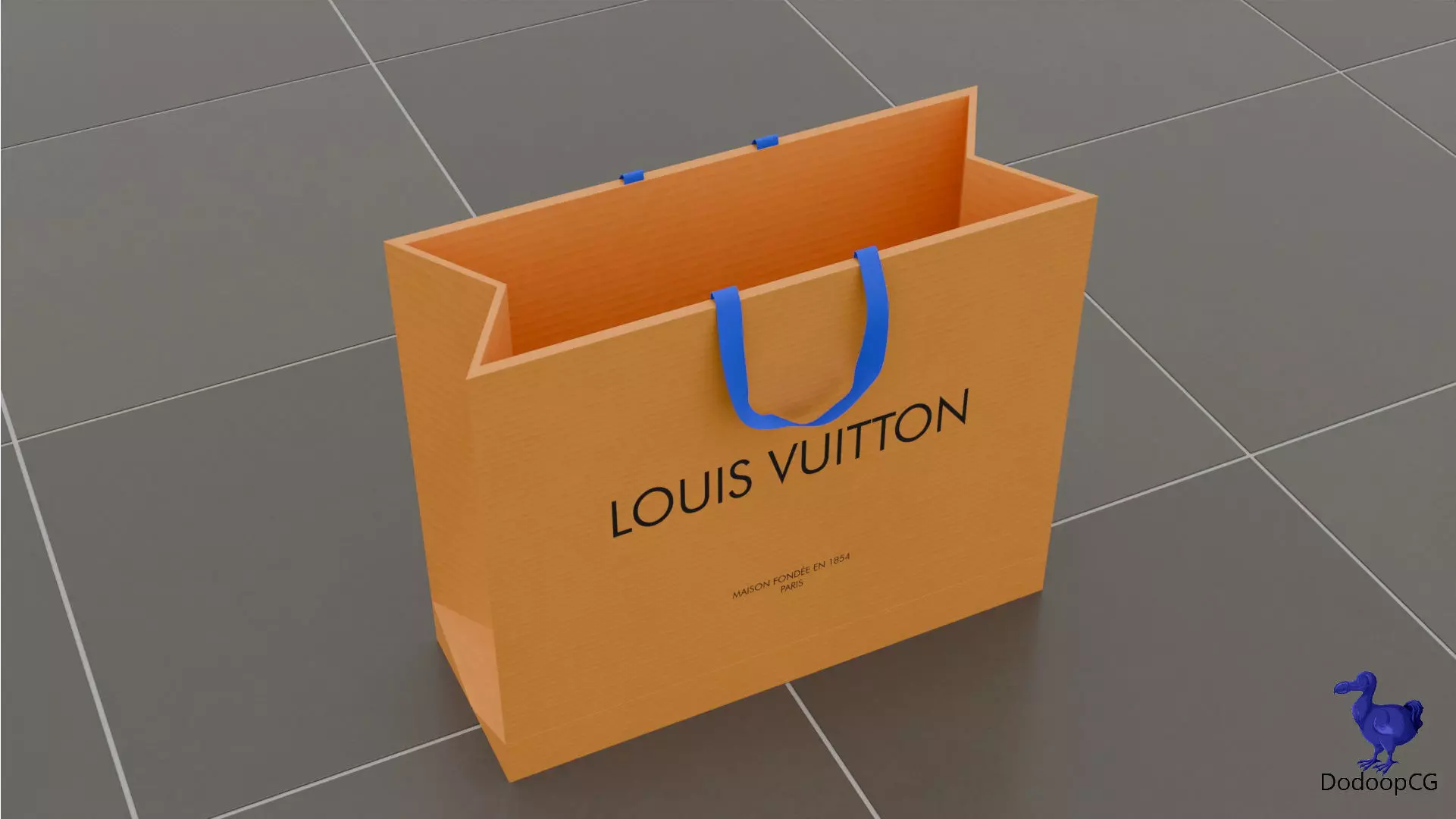 Louis Vuitton Shopping Bag - Luxury 3D Packaging Model Low-poly 3D model_23