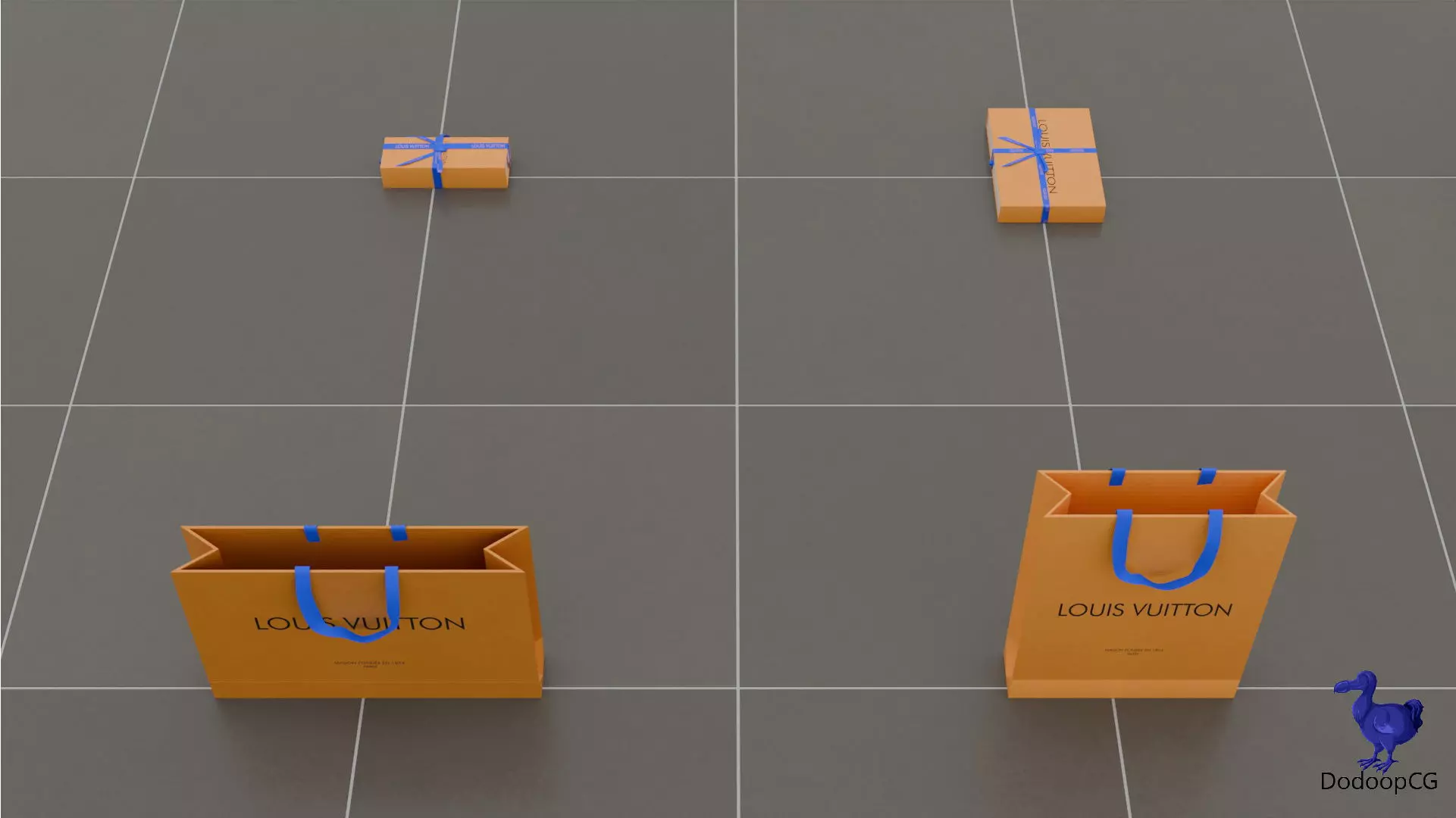 Louis Vuitton Shopping Bag - Luxury 3D Packaging Model Low-poly 3D model_13