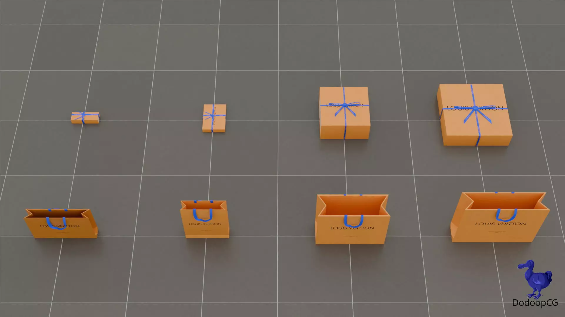 Louis Vuitton Shopping Bag - Luxury 3D Packaging Model Low-poly 3D model_12