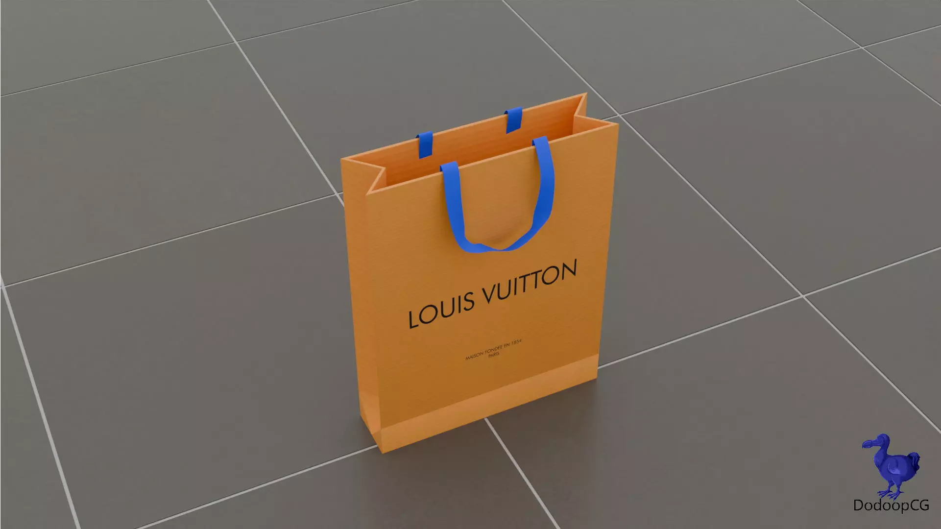 Louis Vuitton Shopping Bag - Luxury 3D Packaging Model Low-poly 3D model_16