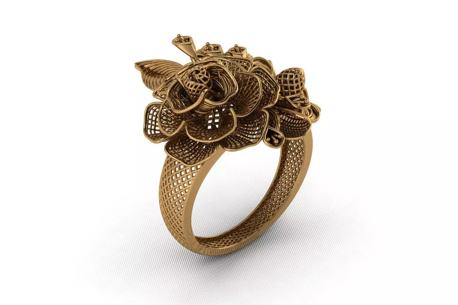 Elysian Bloom Ring 5gm 3D print model_0