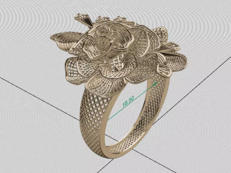Elysian Bloom Ring 5gm 3D print model_2
