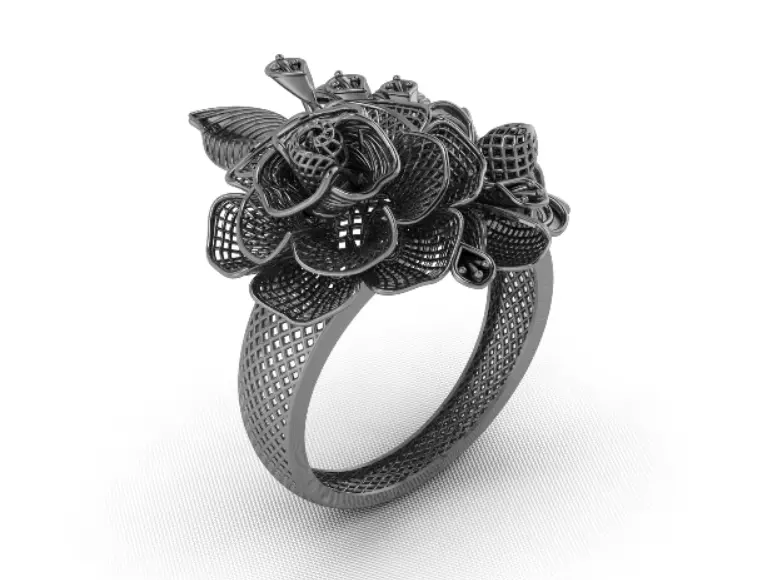 Elysian Bloom Ring 5gm 3D print model_1