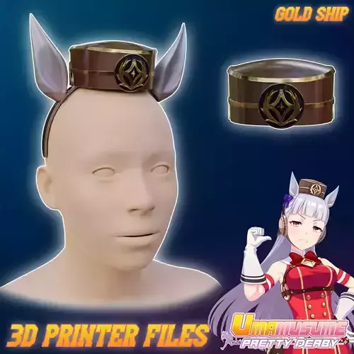 Gold Ship Cosplay Ears Crown Uma Musume Pretty Derby  3D print model
