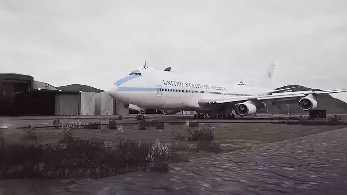 Boeing E4 Advanced Airborne Command Post - The NIGHTWATCH PLANE  Low-poly 3D model