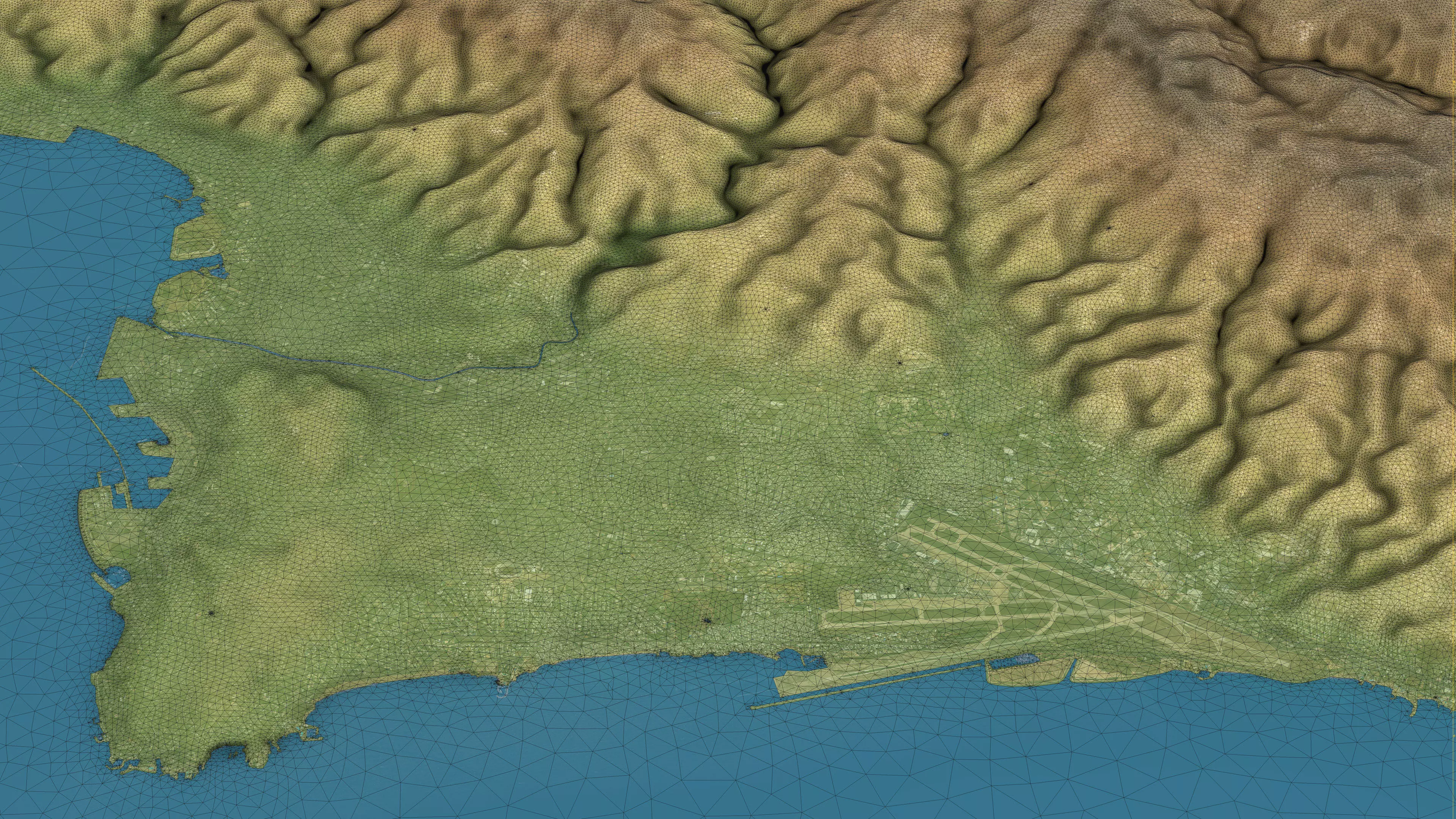 Beirut - Topography Terrain Low-poly 3D model_5