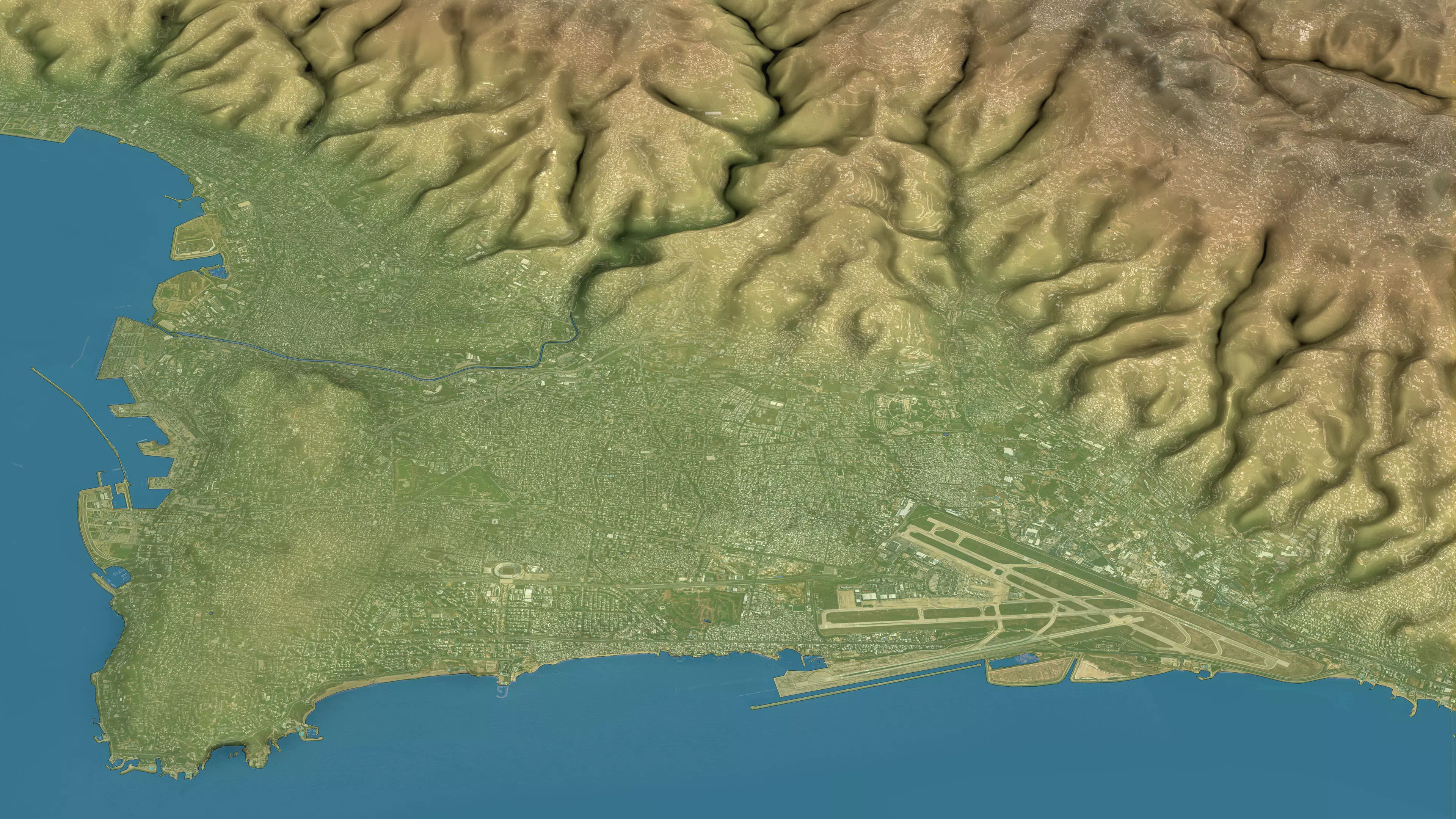 Beirut - Topography Terrain Low-poly 3D model_4