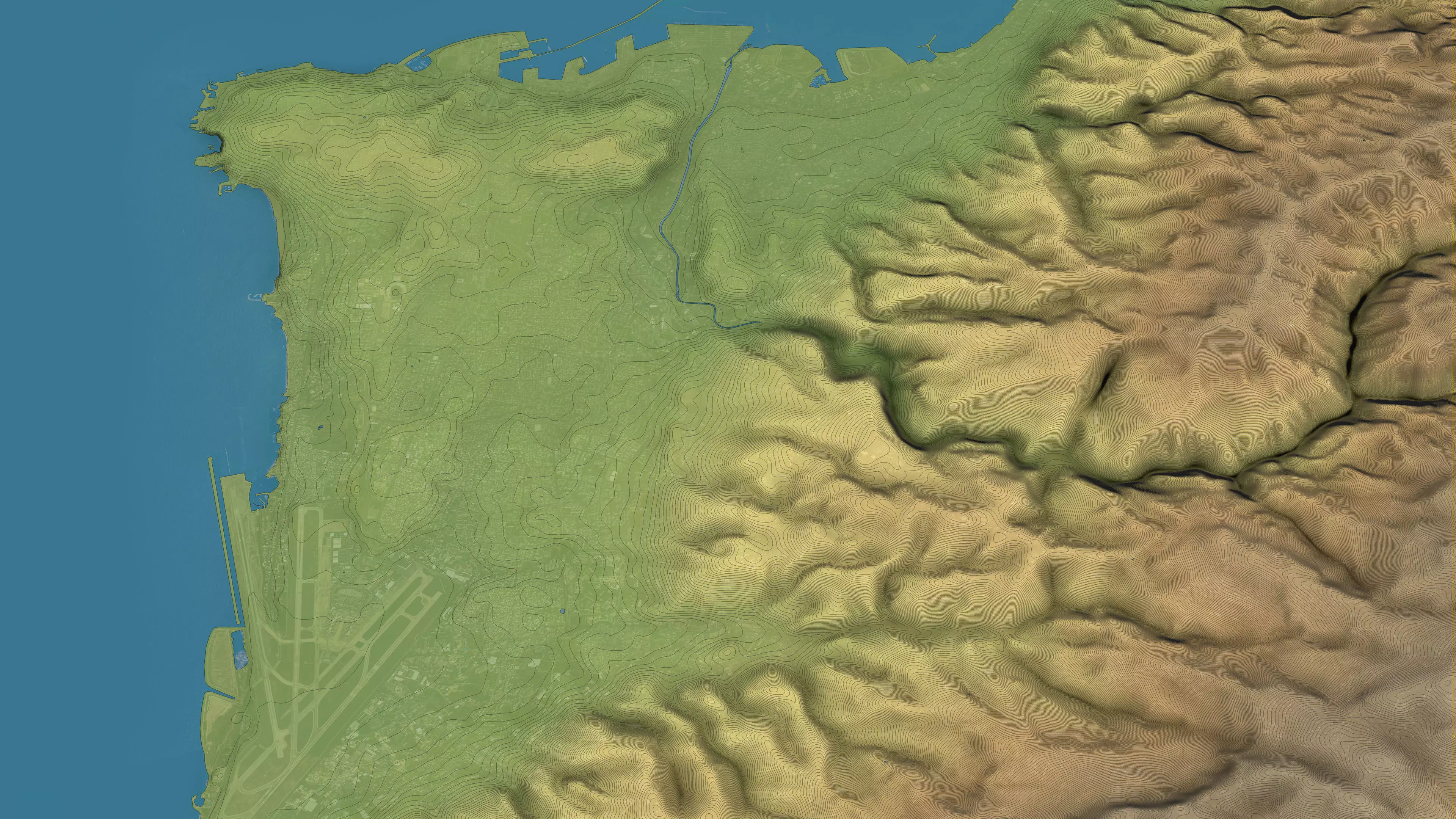 Beirut - Topography Terrain Low-poly 3D model_3