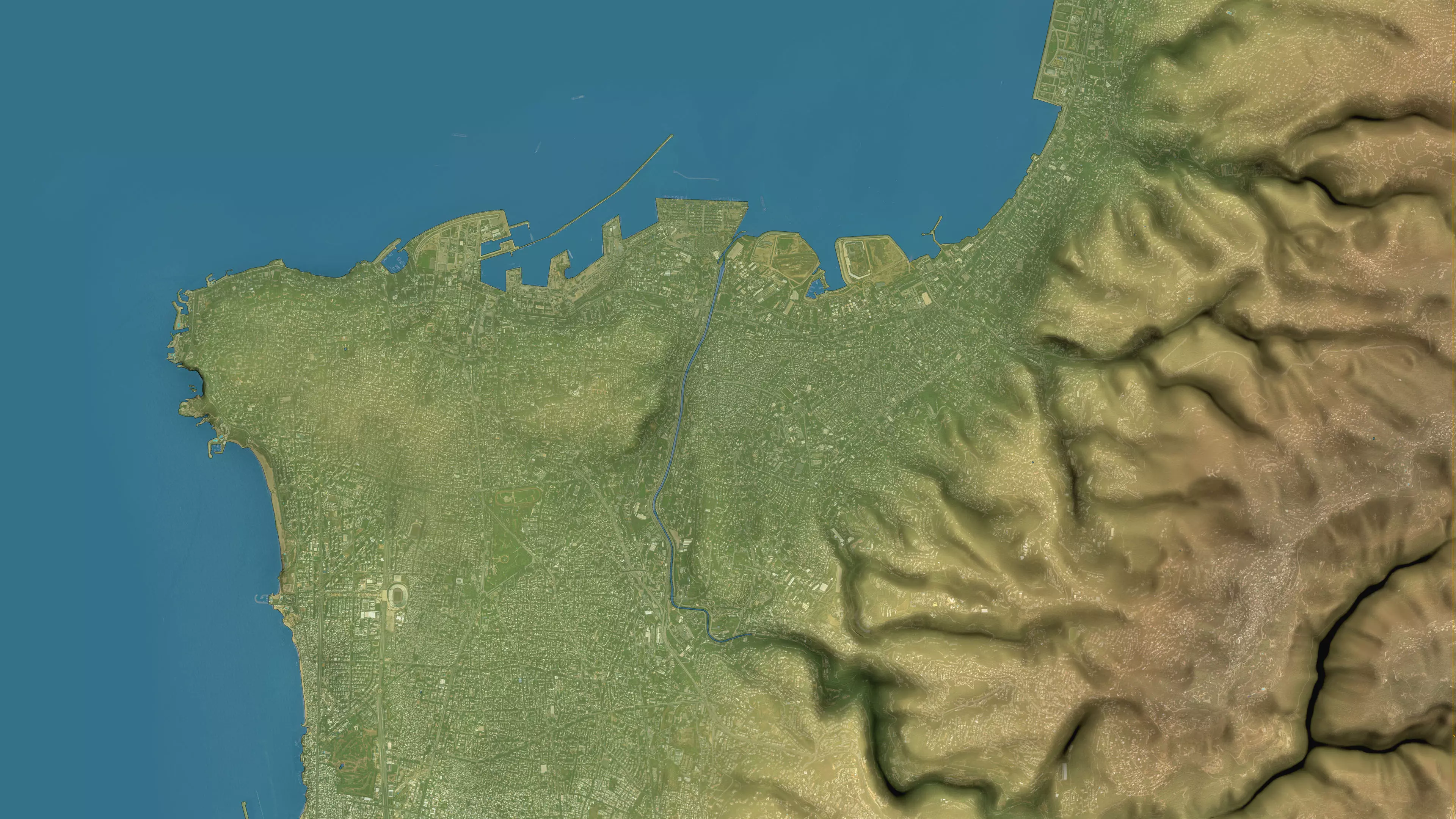 Beirut - Topography Terrain Low-poly 3D model_16