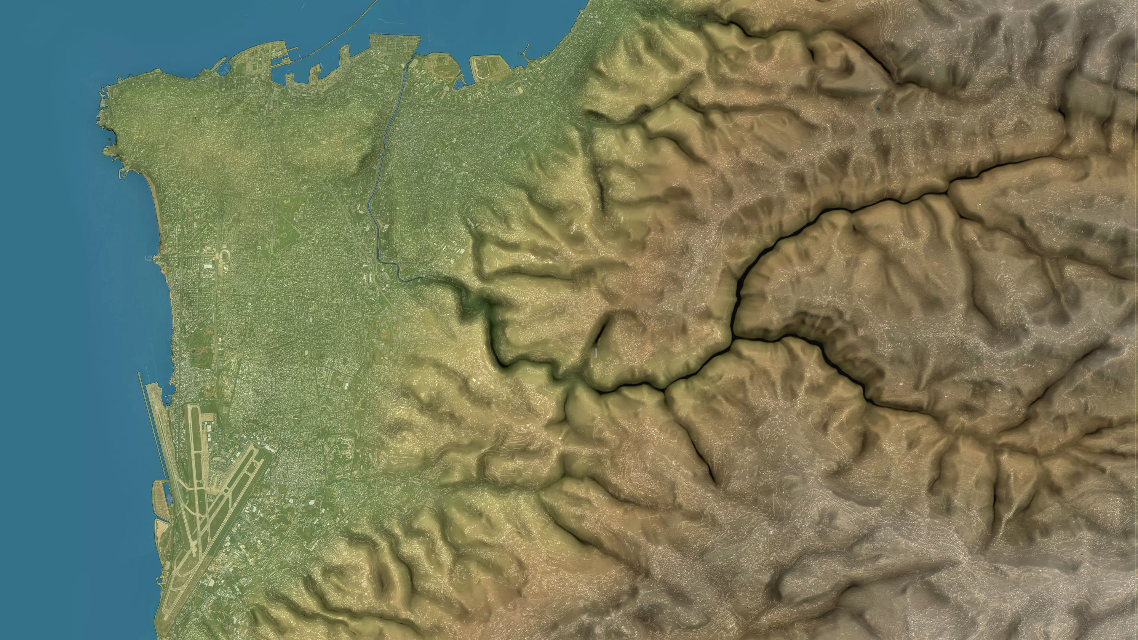 Beirut - Topography Terrain Low-poly 3D model_19