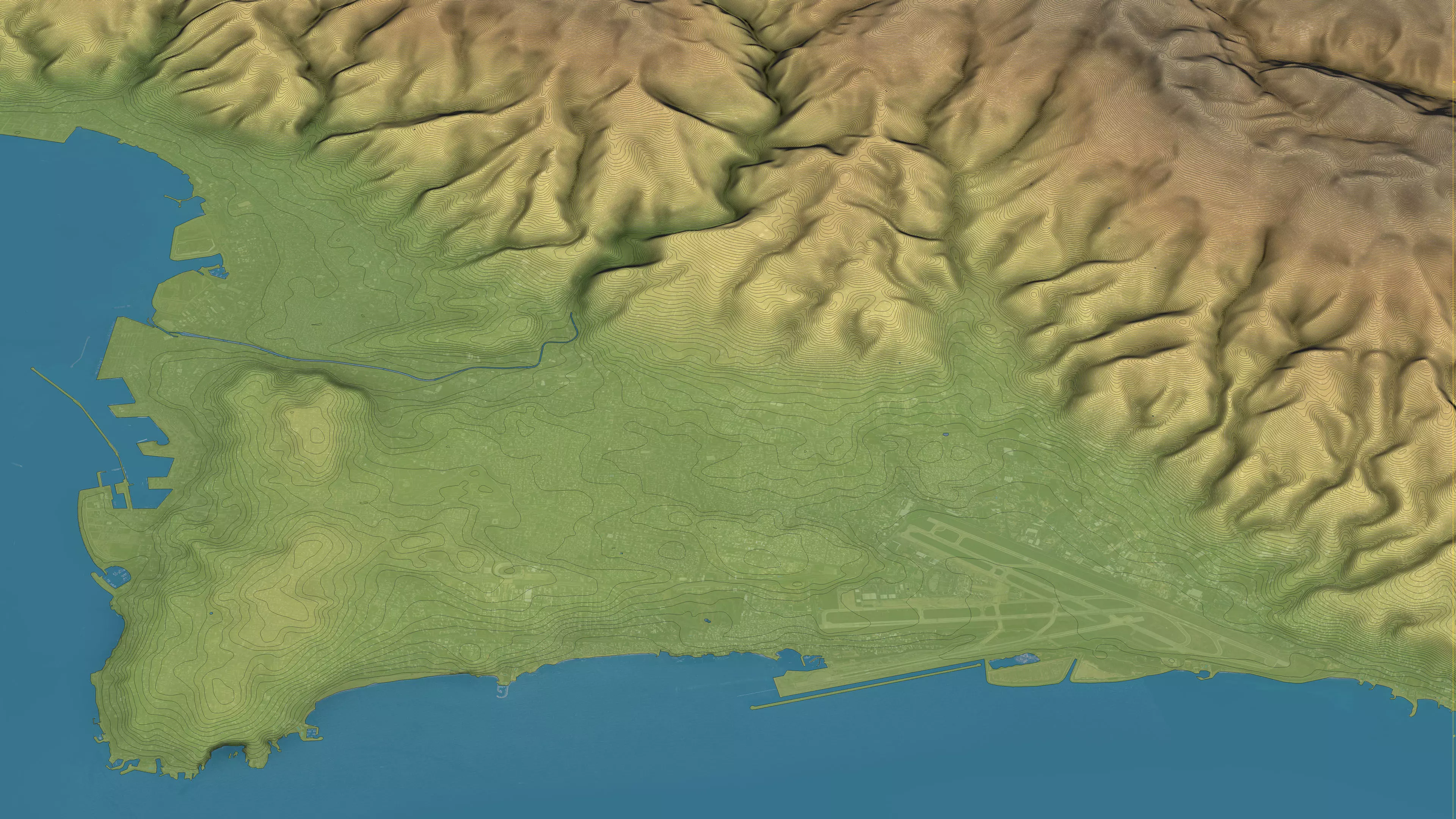 Beirut - Topography Terrain Low-poly 3D model_6