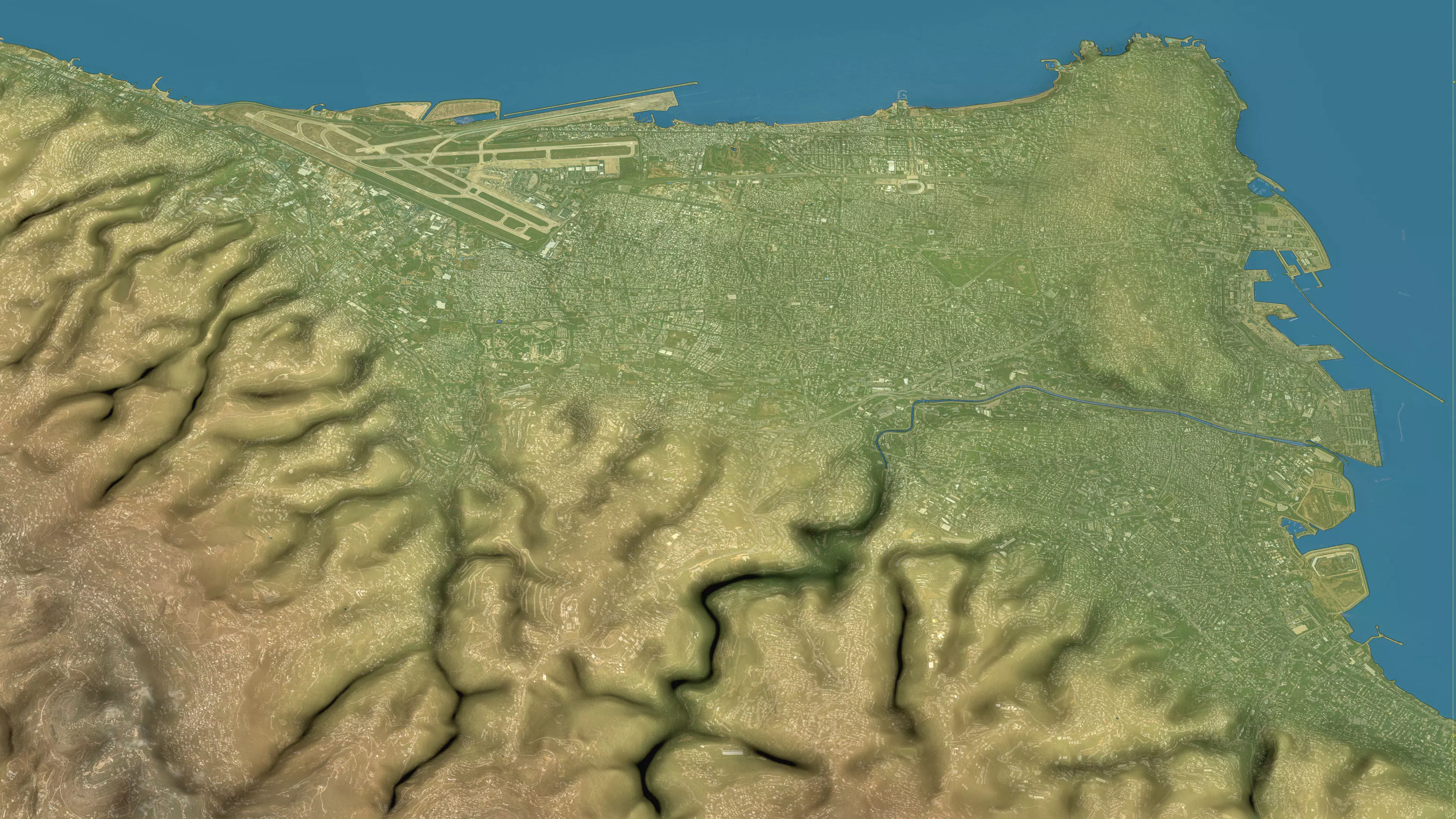 Beirut - Topography Terrain 3D City 3D Model Collection_11