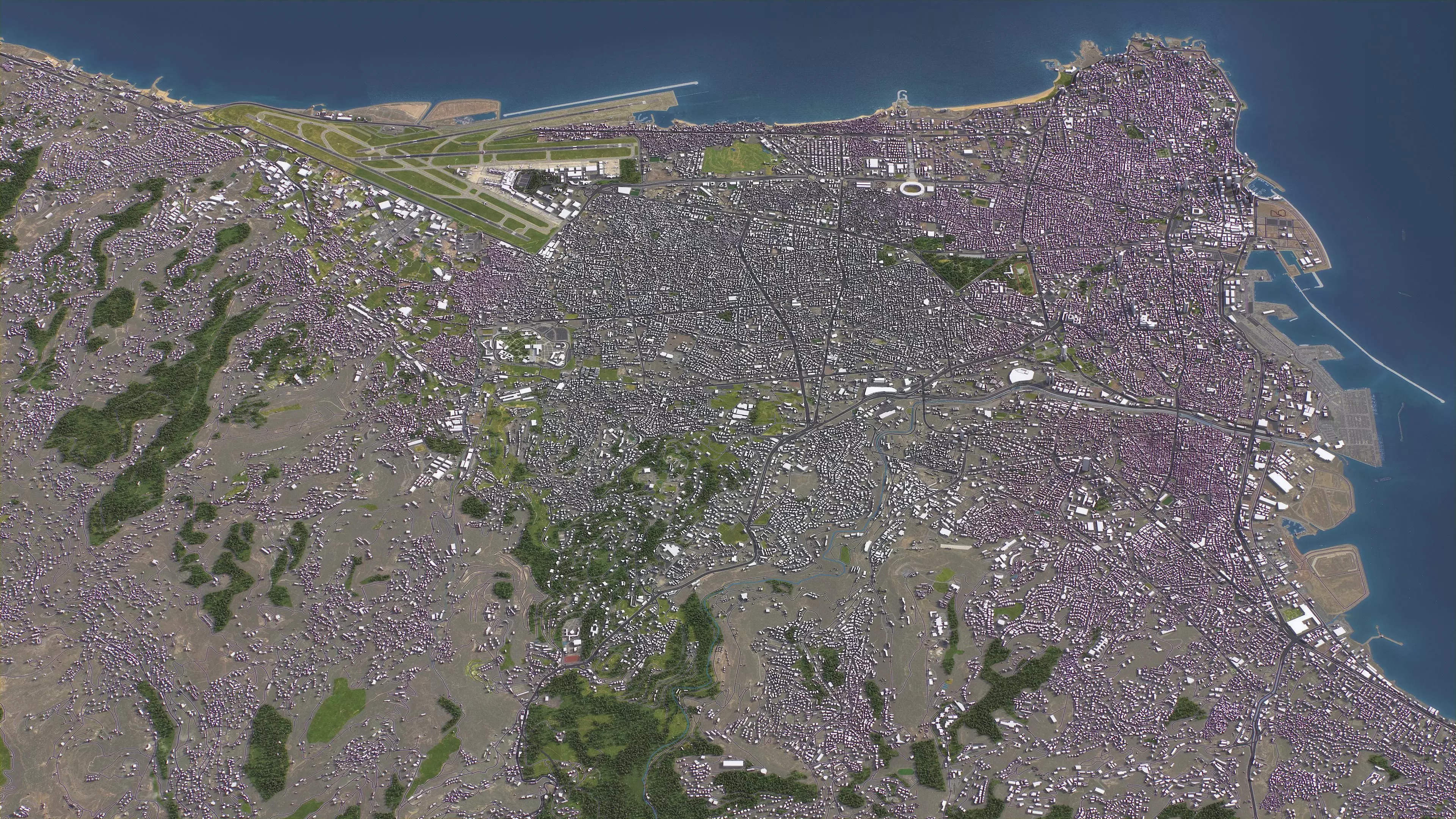 Beirut - Topography Terrain 3D City 3D Model Collection_9