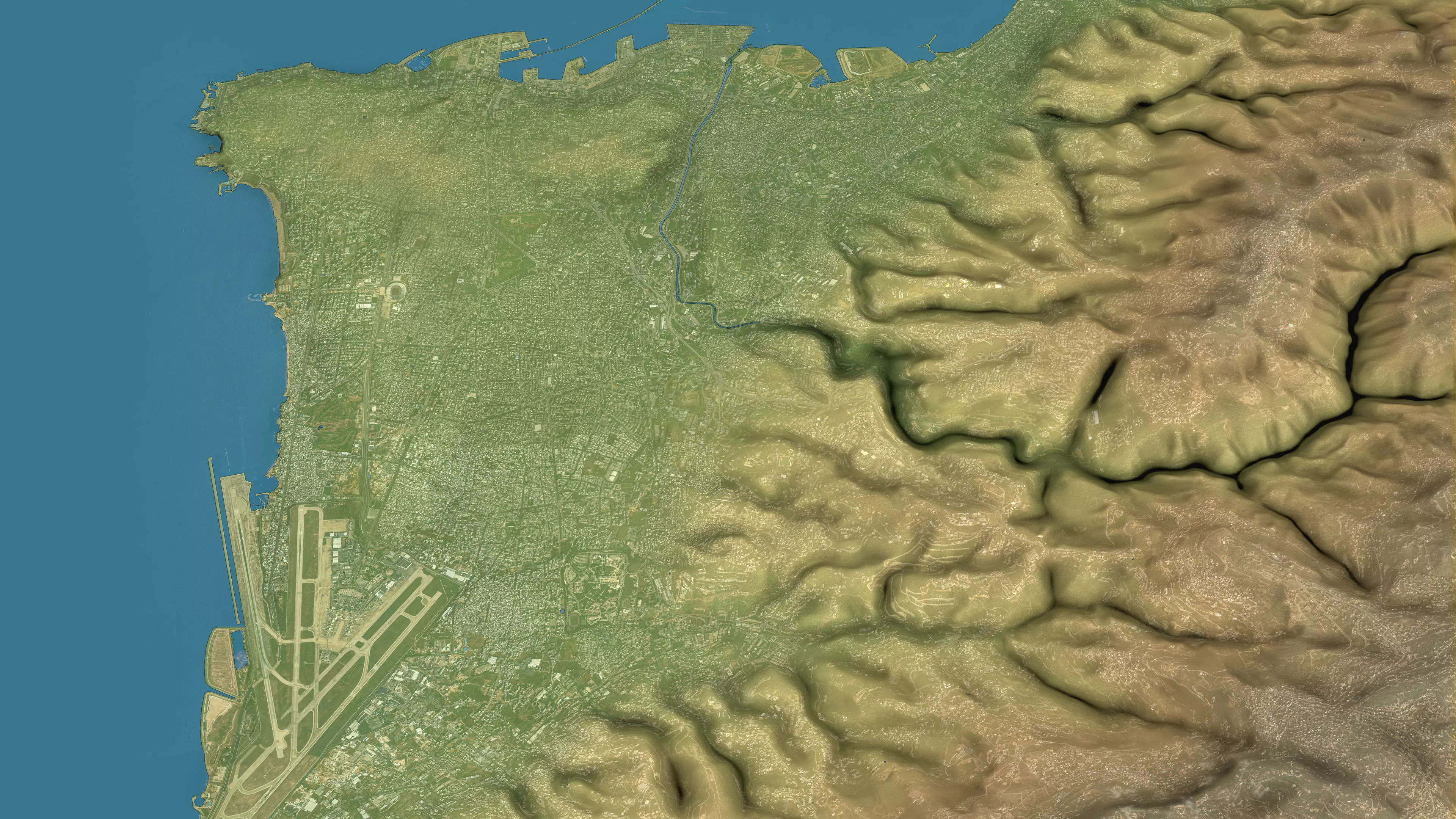 Beirut - Topography Terrain 3D City 3D Model Collection_16