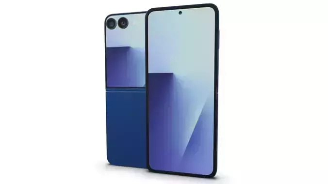 Samsung Galaxy Z Flip7 Realistic Foldable Smartphone 3D model