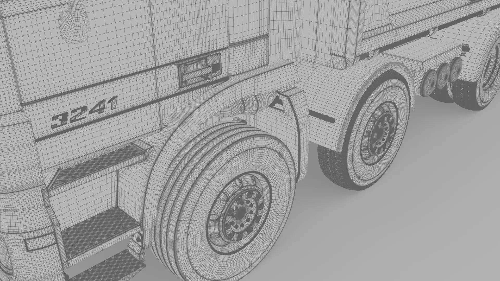 Mercedes Actros 3241-K 8x4 Meiller 3D model_38