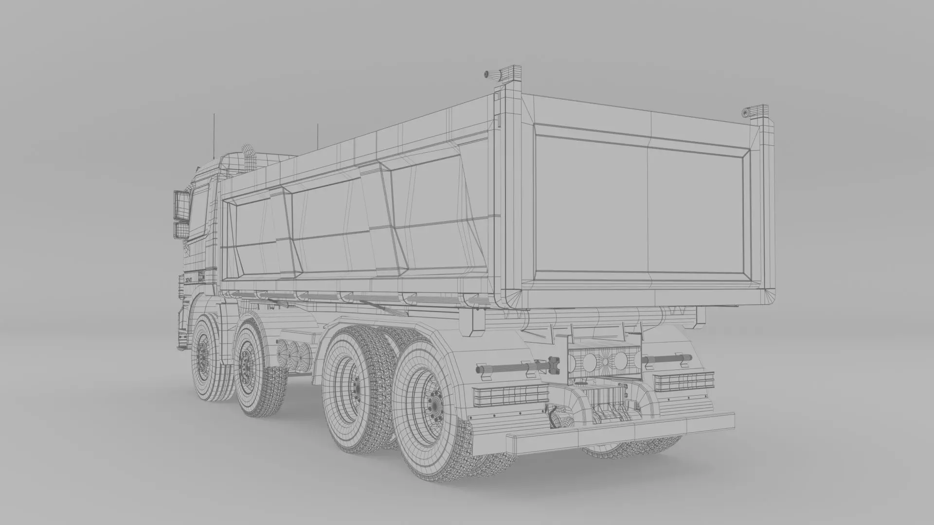 Mercedes Actros 3241-K 8x4 Meiller 3D model_23