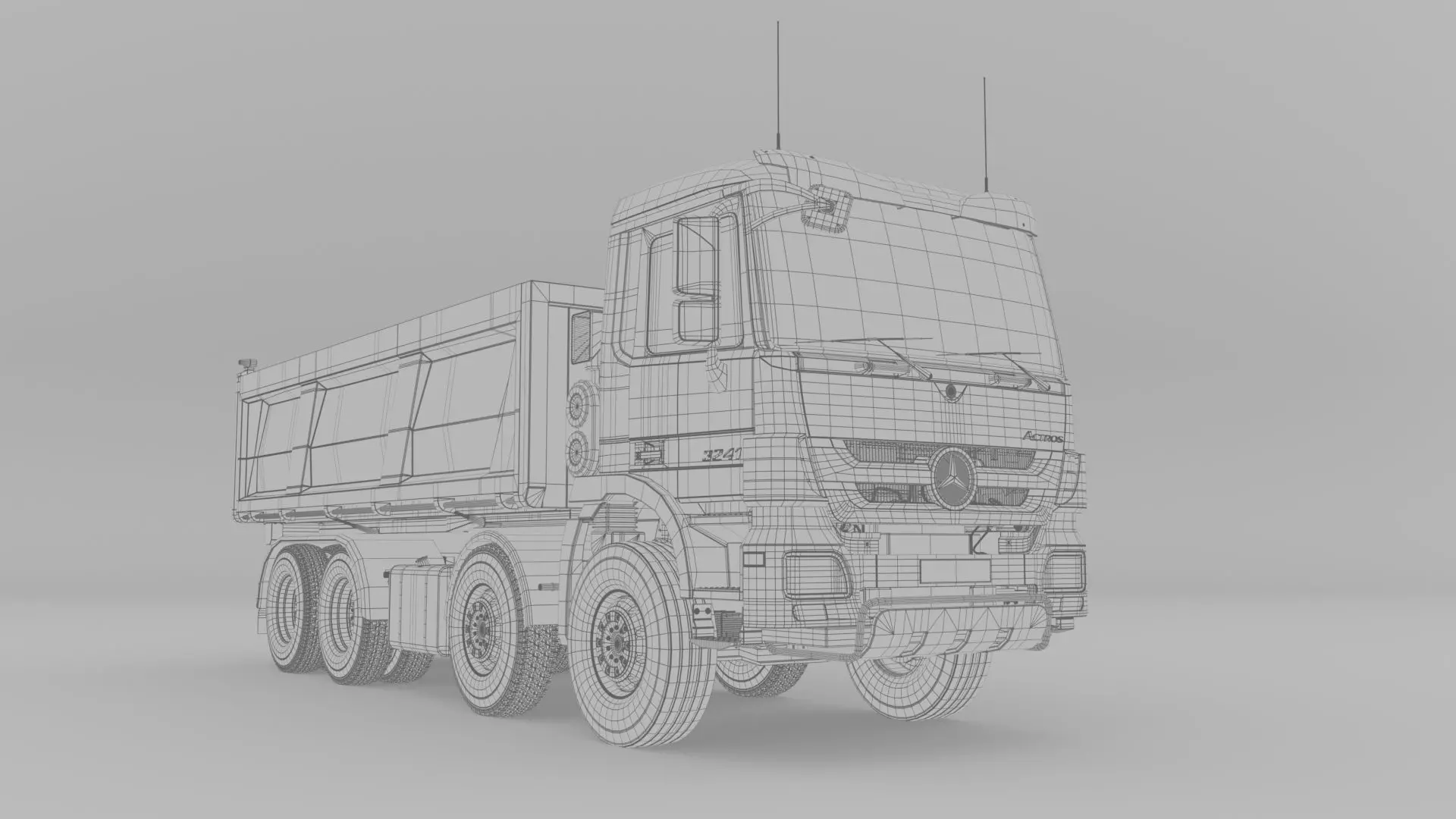 Mercedes Actros 3241-K 8x4 Meiller 3D model_31