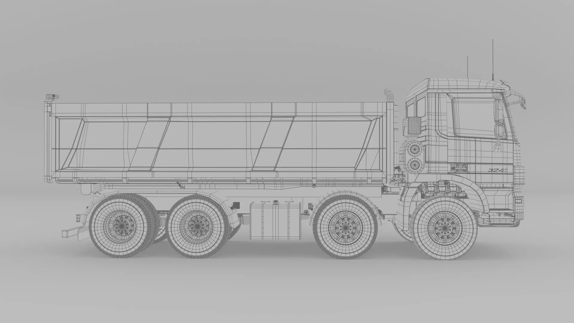 Mercedes Actros 3241-K 8x4 Meiller 3D model_29