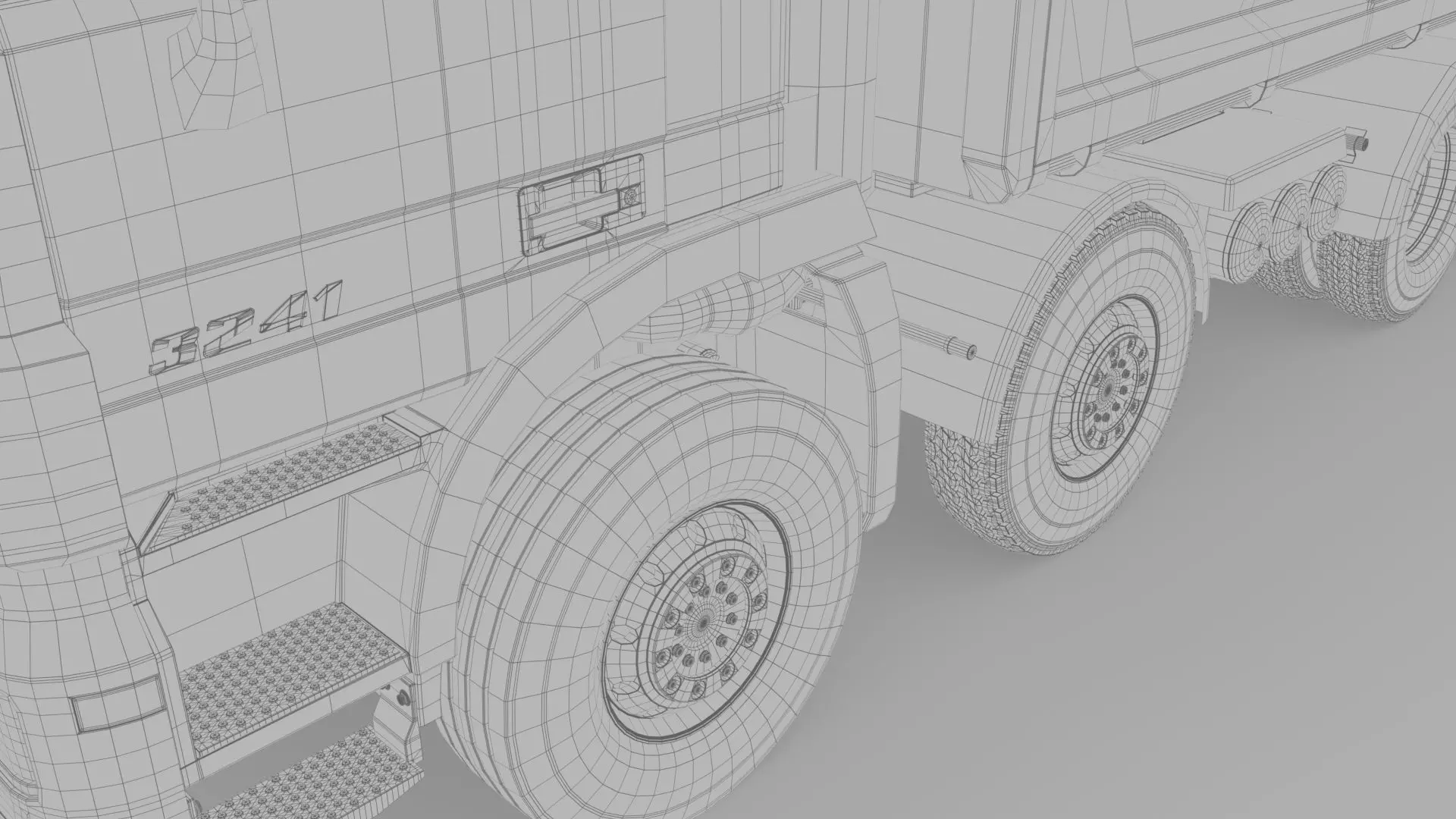 Mercedes Actros 3241-K 8x4 Meiller 3D model_37