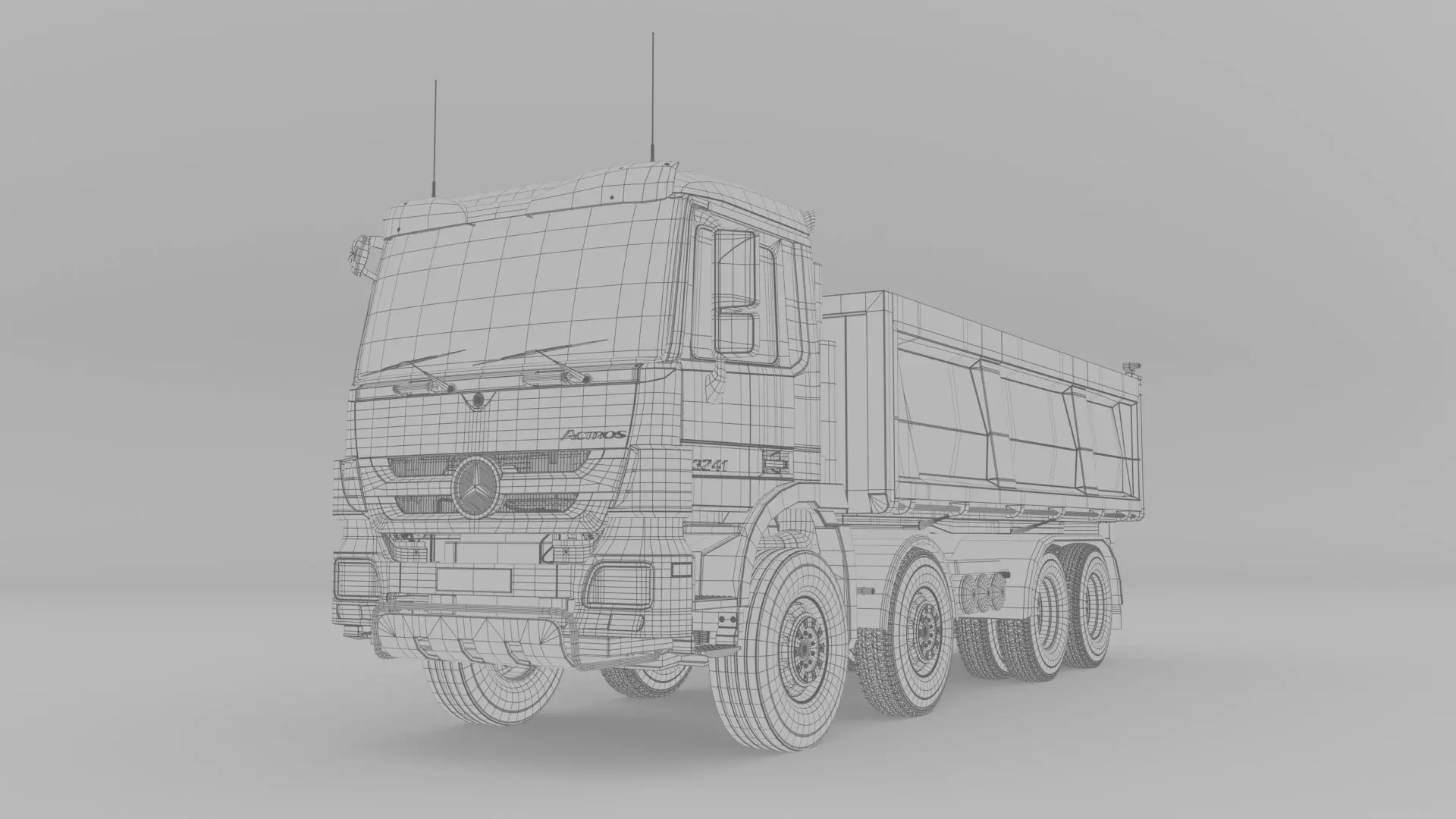 Mercedes Actros 3241-K 8x4 Meiller 3D model_19