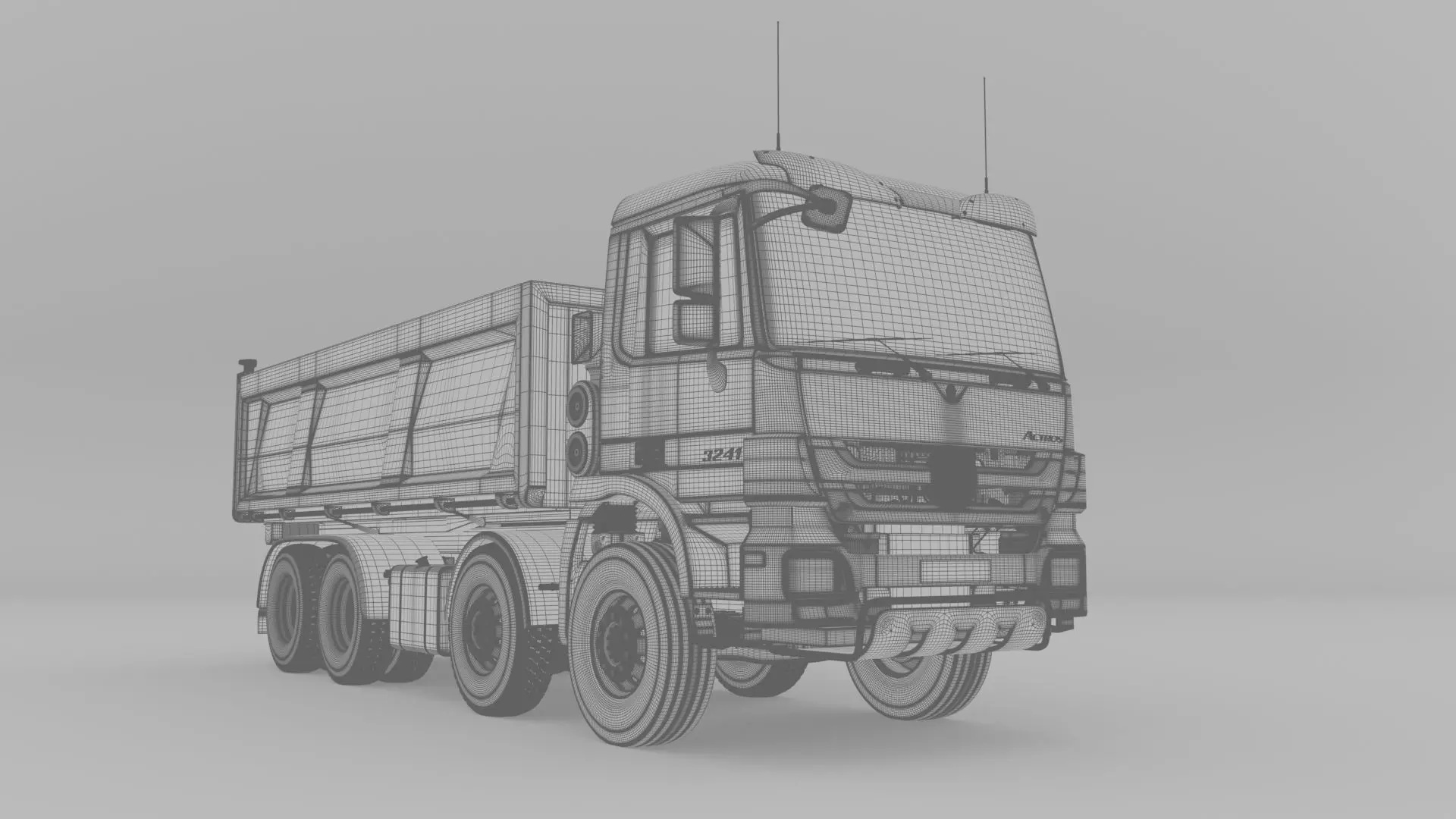 Mercedes Actros 3241-K 8x4 Meiller 3D model_32