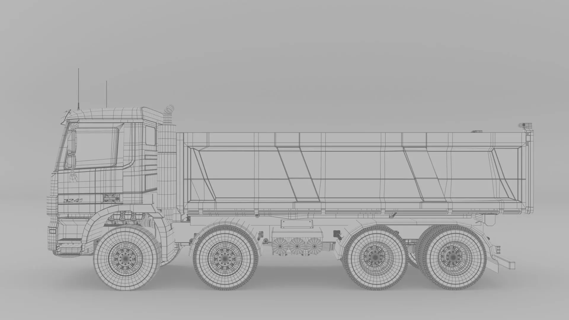 Mercedes Actros 3241-K 8x4 Meiller 3D model_21