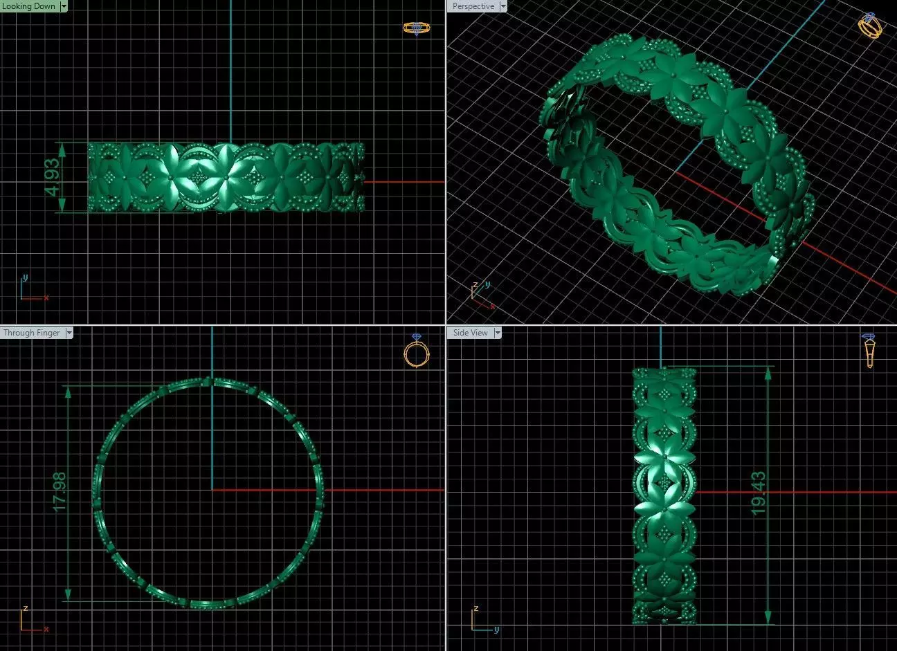 Arabic Tire Ring 3D print model_4