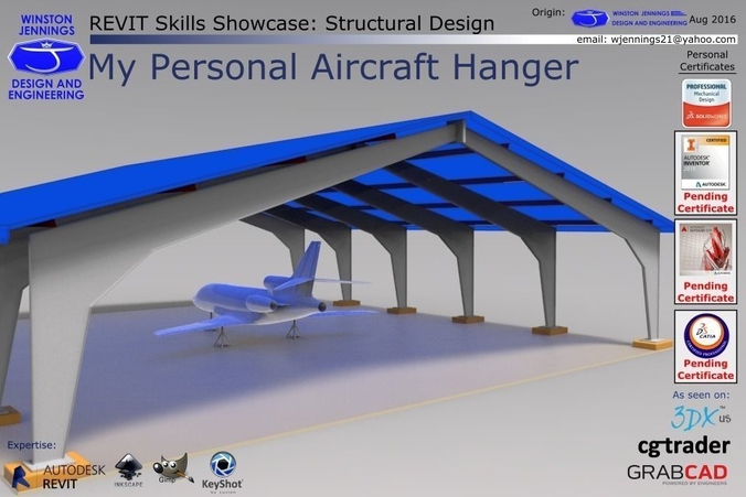 Revit Skills Showcase My Personal Aircraft Hanger