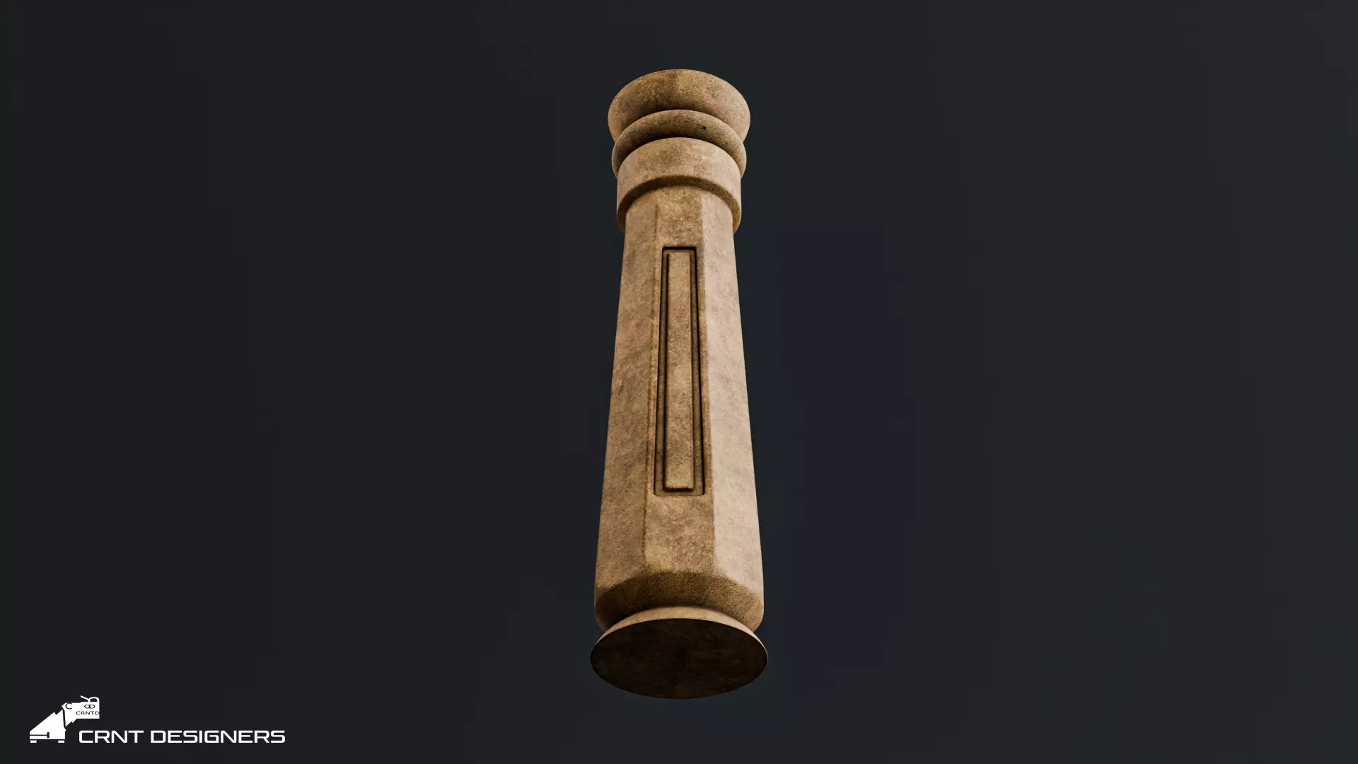 Ancient Temple Pillar - Stone Architectural Column 3D model_7