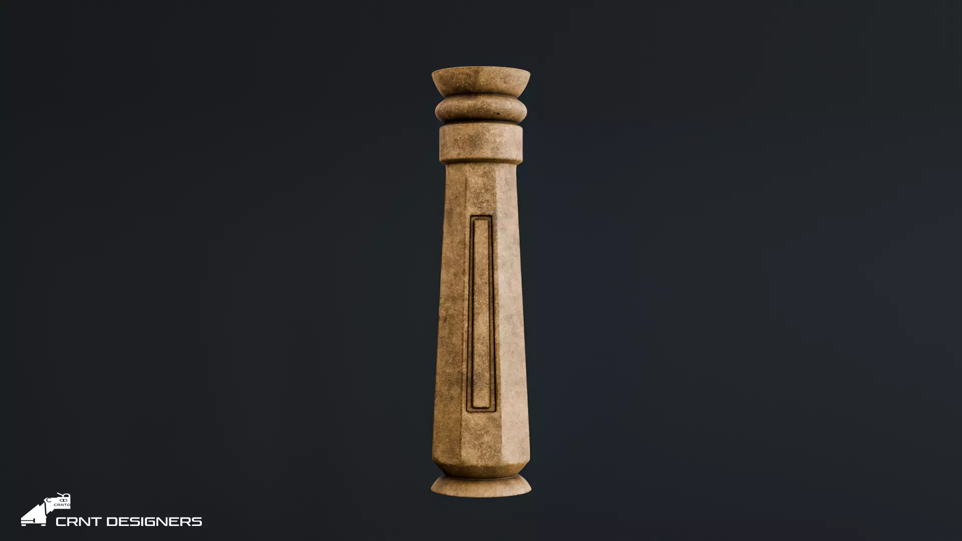 Ancient Temple Pillar - Stone Architectural Column 3D model_1