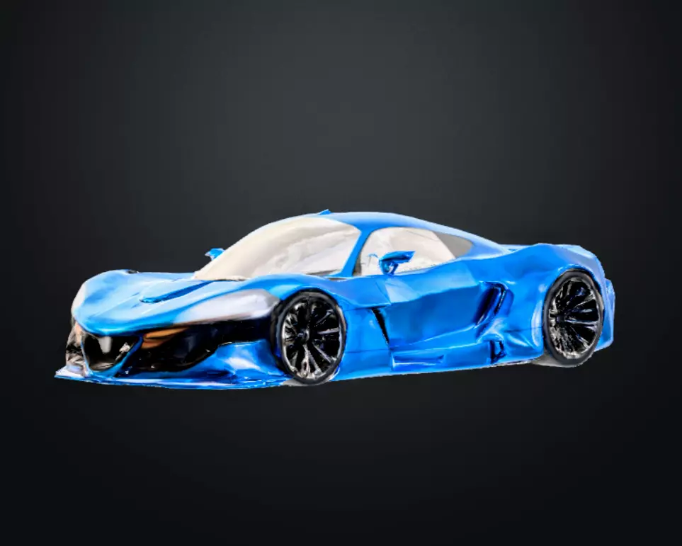 Unrivaled Aerodynamic Hypercar - 3D Model  Low-poly 3D model_1