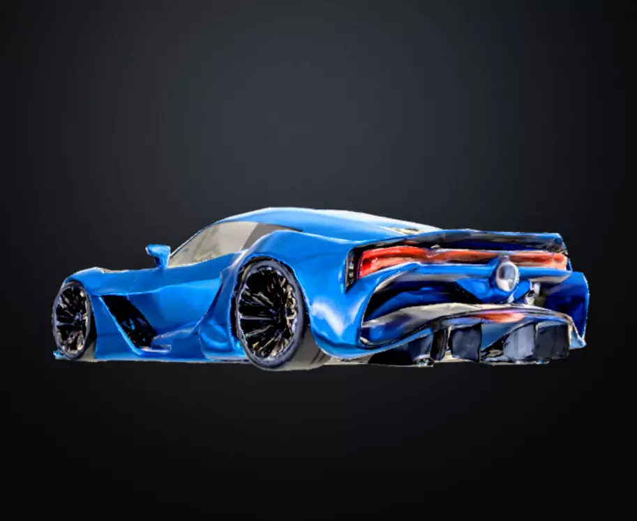 Unrivaled Aerodynamic Hypercar - 3D Model  Low-poly 3D model_2